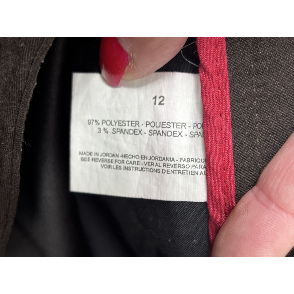 Gloria Vanderbilt Cargo Pants‎ 12 Tall Brown High Rise Casual Chic Utility - Picture 6 of 6